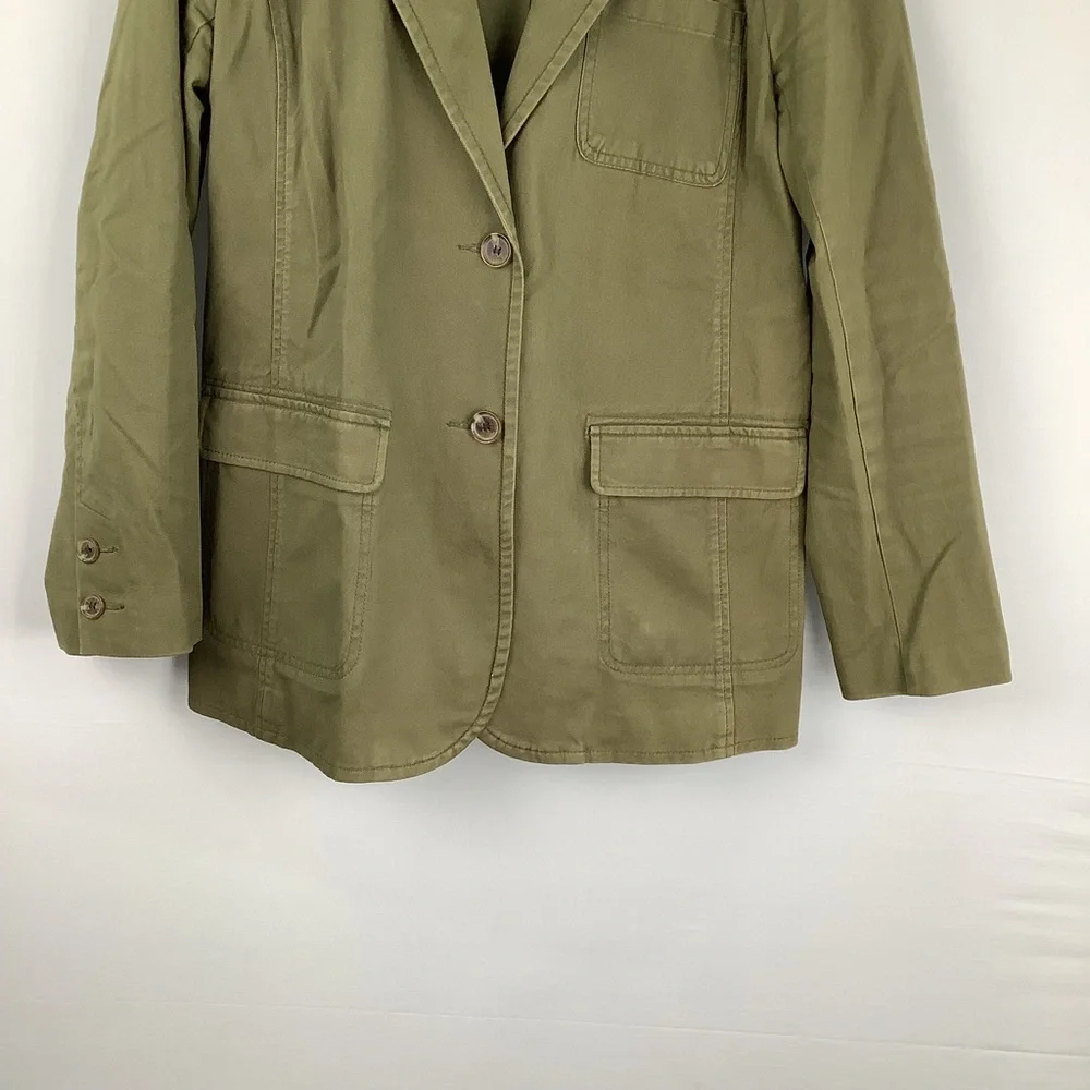 Talbots Casual Washed Women's Blazer size 10‎ olive color jacket